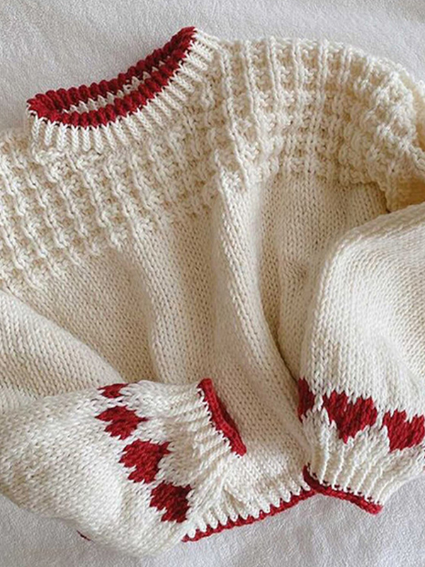 EMMIOL Y2K Heart Print Sweaters