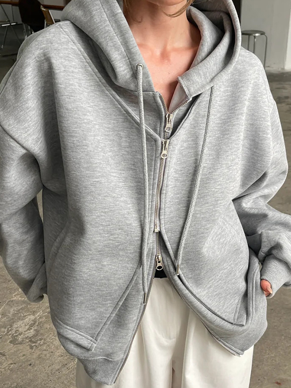 EMMIOL Chaqueta con capucha y cremallera bidireccional
