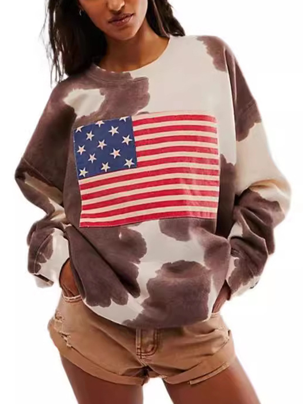 EMMIOL Sweatshirts mit Nationalflaggen-Print