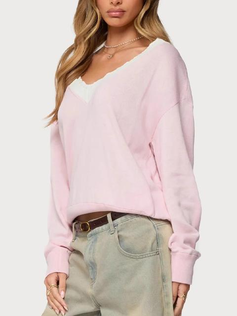 Maglioni con bordi in pizzo a contrasto