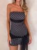 EMMIOL Polka-Dot Halter Top Mini Dress