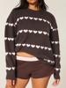 EMMIOL Fair Isle Heart Print Sweaters