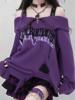 EMMIOL Punk Off-The-Shoulder Collar Sweaters