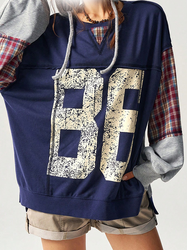 EMMIOL Camiseta de manga larga extragrande digital Trend Patch