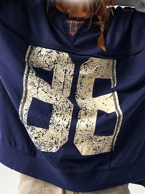 EMMIOL Camiseta de manga larga extragrande digital Trend Patch
