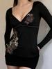 EMMIOL Langarmshirt mit Vintage-Blumendruck