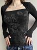 EMMIOL Langarmshirt mit Vintage-Blumendruck