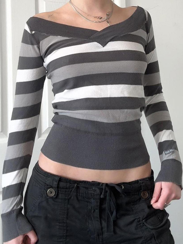 EMMIOL Retro Stripes Sweaters