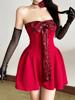 EMMIOL Minivestido navideño sexy sin tirantes
