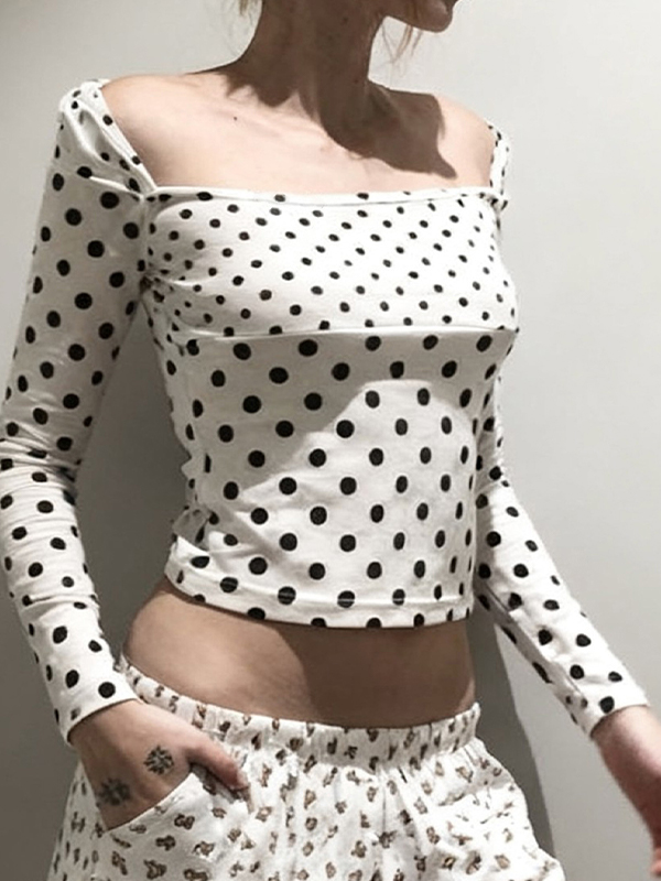 EMMIOL Langarmshirt mit Punktemuster