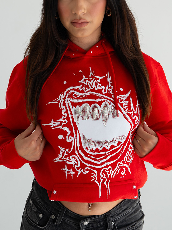 EMMIOL Fallen Stars Strass Hoodie Sweatshirts