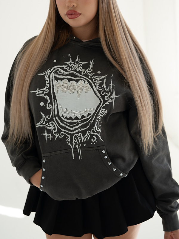 EMMIOL Fallen Stars Strass Hoodie Sweatshirts