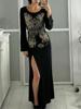 EMMIOL Dark Floral Print Maxi Dress