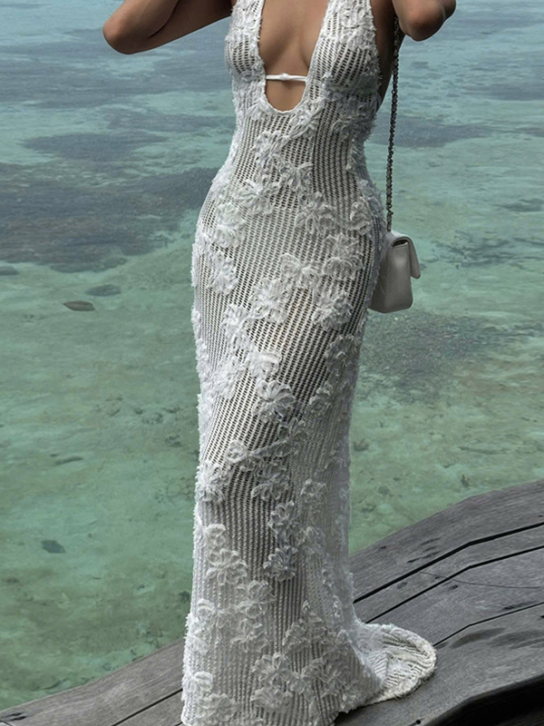 EMMIOL Strapless Jacquard Resort Maxi Dress