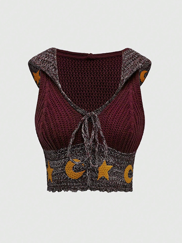 EMMIOL Kapuzen-Tanktop mit magischem Print
