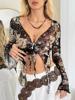 EMMIOL Floral Butterfly Mesh Long Sleeve