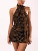 EMMIOL Printed Halter Top Mini Dress
