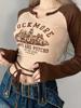 EMMIOL Langarmshirt mit Retro-Gebäude-Buchstabendruck