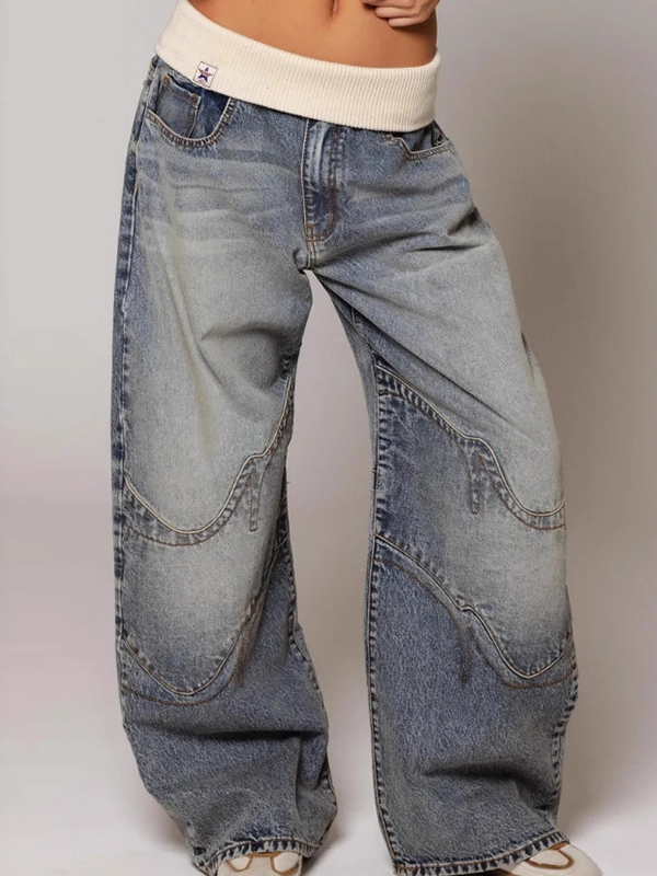 EMMIOL Vaqueros boyfriend desgastados estilo retro urbano