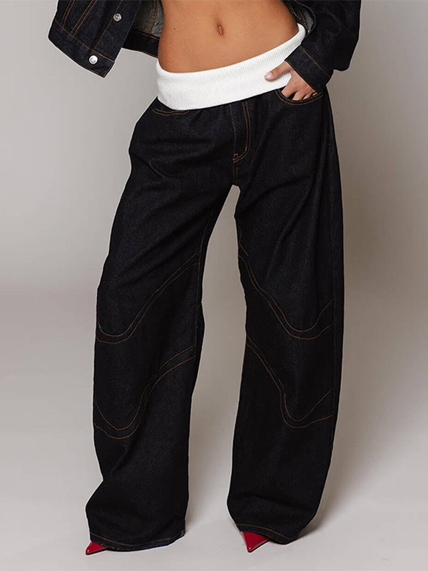 EMMIOL Jeans boyfriend strappati stile retrò