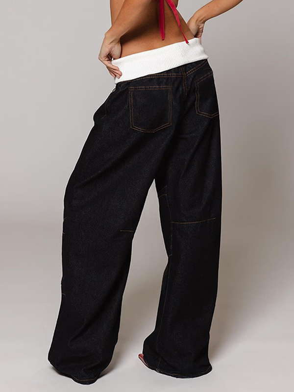 EMMIOL Jeans boyfriend strappati stile retrò