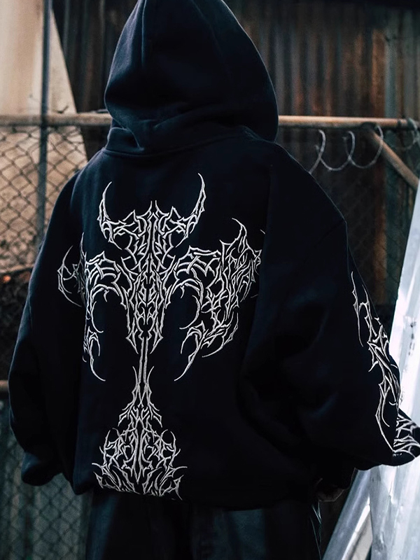 EMMIOL Sweatshirts mit Retro-Gothic-Print