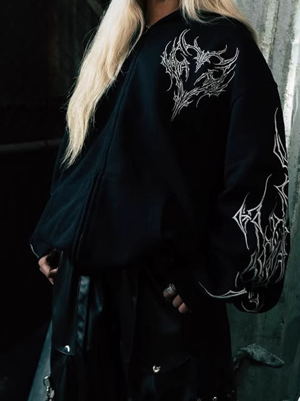 EMMIOL Sweatshirts mit Retro-Gothic-Print