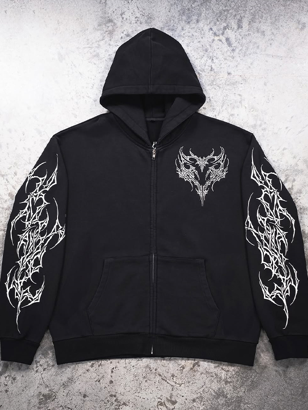 EMMIOL Sweatshirts mit Retro-Gothic-Print