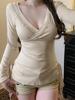 EMMIOL Vintage Langarmshirt mit Strassverzierung