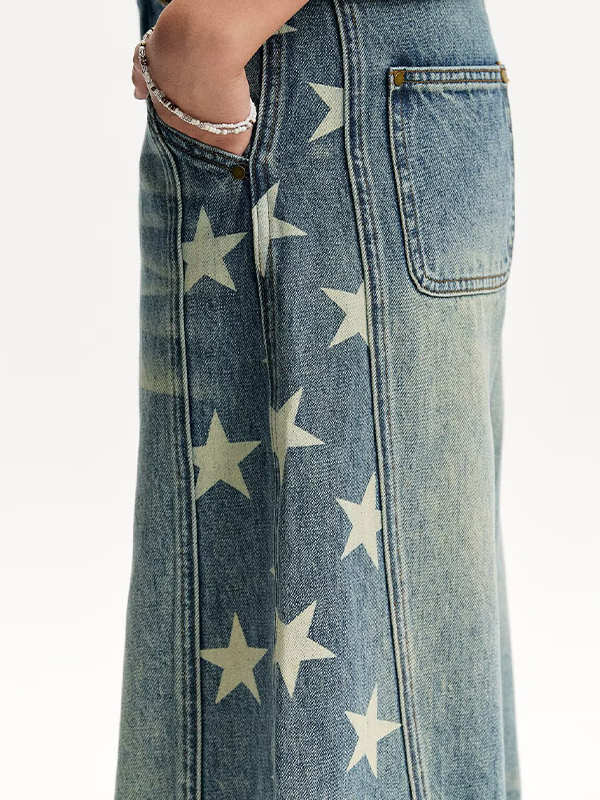 EMMIOL Vaqueros boyfriend retro con estrella de cinco puntas