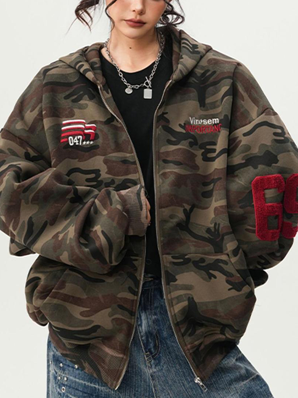 EMMIOL Camouflage Digital Print Jacket