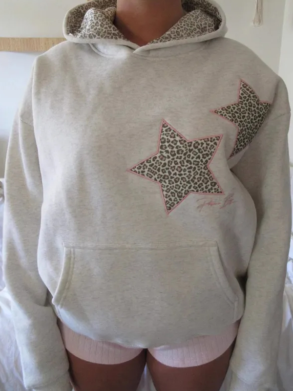 EMMIOL Star Leopard Print Sweatshirts