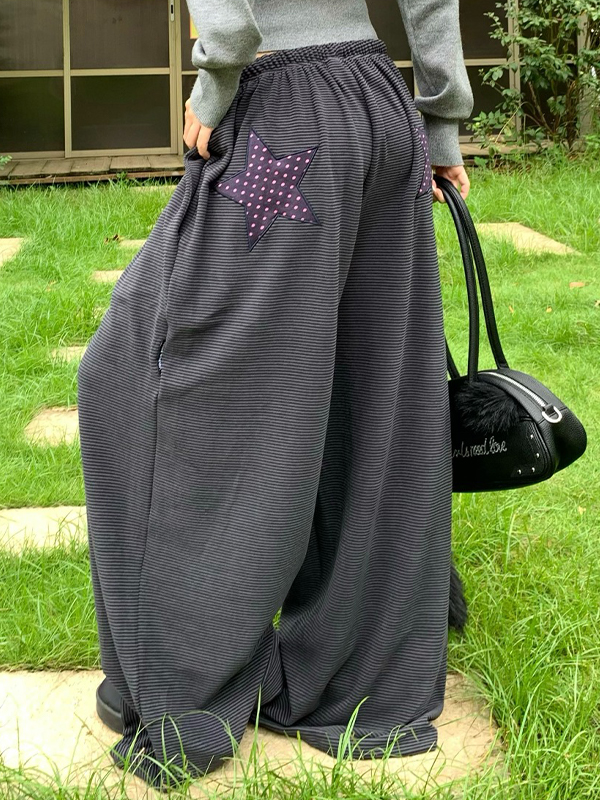 EMMIOL Stripe Star Print Sweatpants