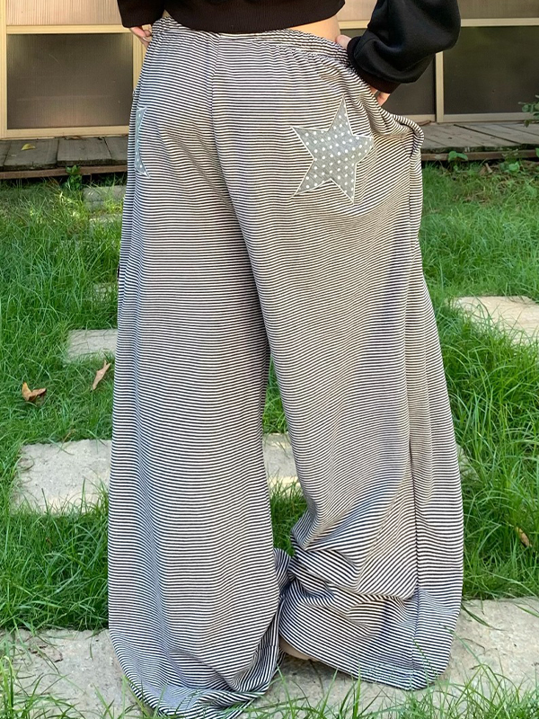 EMMIOL Stripe Star Print Sweatpants