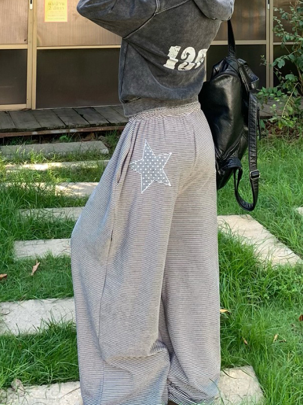 EMMIOL Stripe Star Print Sweatpants