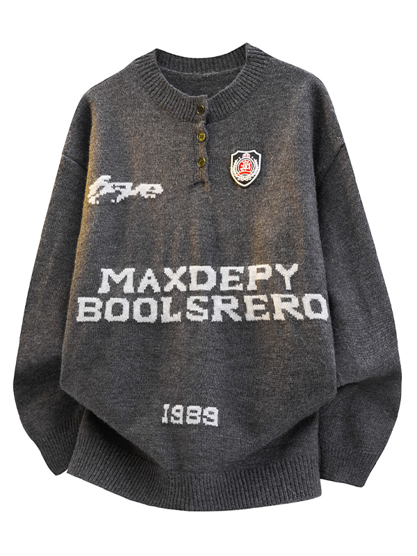 EMMIOL Suéteres estampados estilo universitario