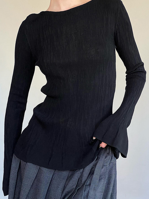 EMMIOL Camiseta de manga larga cómoda y texturizada para uso casual