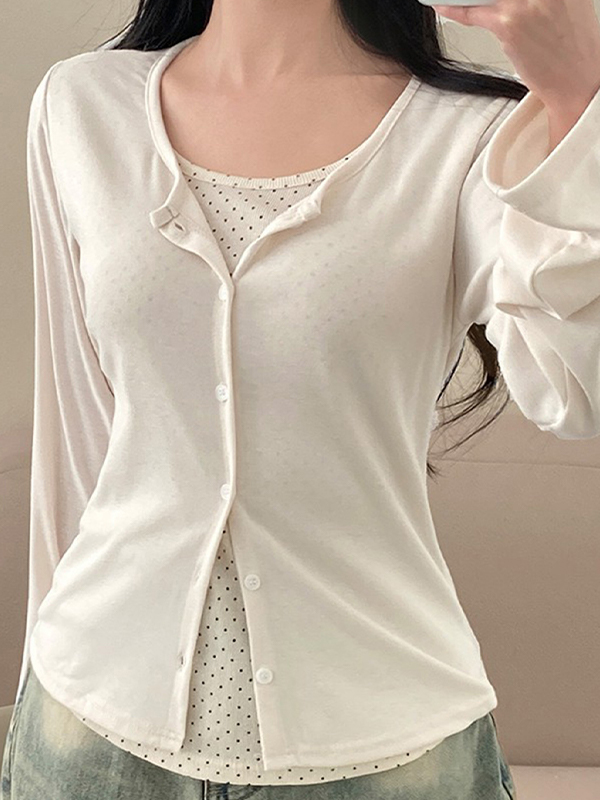 EMMIOL Manica lunga con stampa a pois Manica lunga