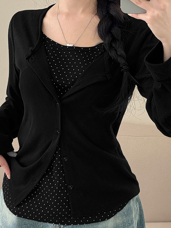 EMMIOL Manica lunga con stampa a pois Manica lunga