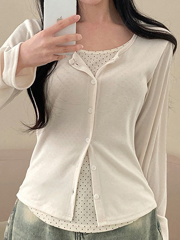 EMMIOL Manica lunga con stampa a pois Manica lunga