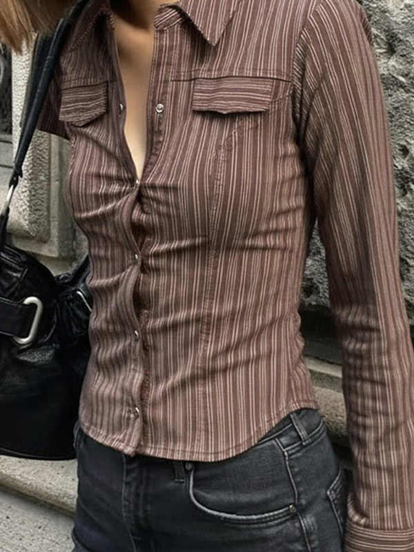 EMMIOL Maniche lunghe slim fit a righe Spicy Girl