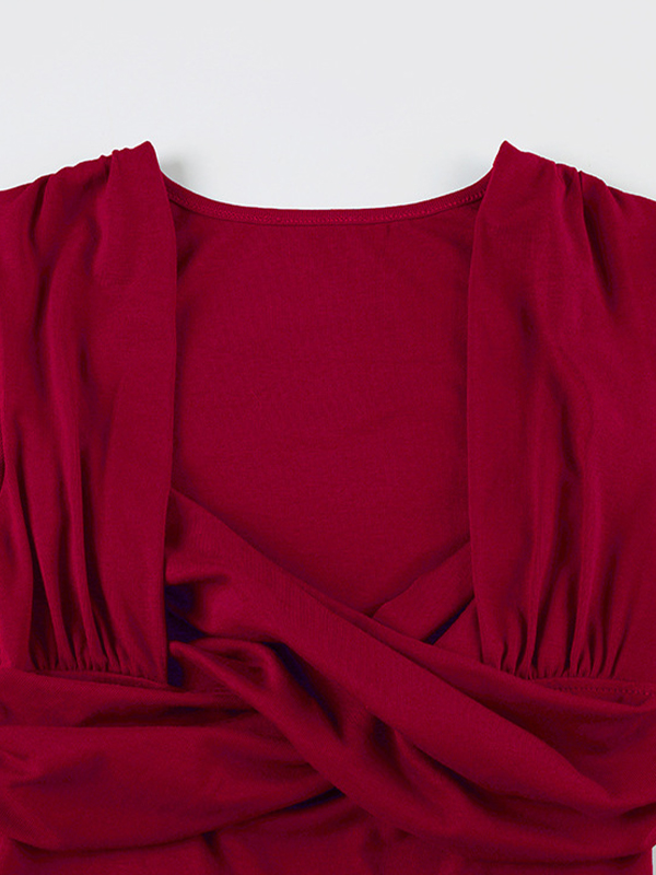 EMMIOL Top camisero cruzado con escote en V