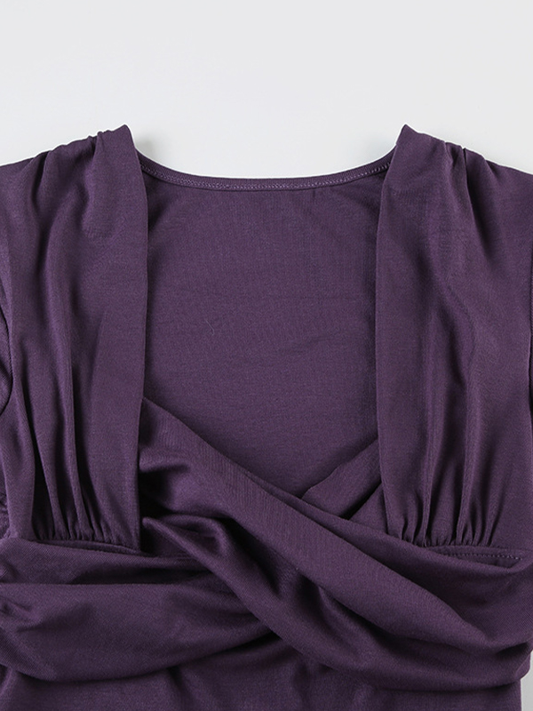 EMMIOL Top camisero cruzado con escote en V