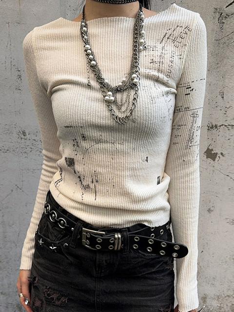 Maglia intima retrò effetto consumato a maniche lunghe