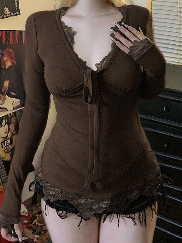 EMMIOL Manica lunga con giunture in pizzo