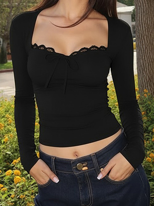 EMMIOL Manica lunga con giunture in pizzo