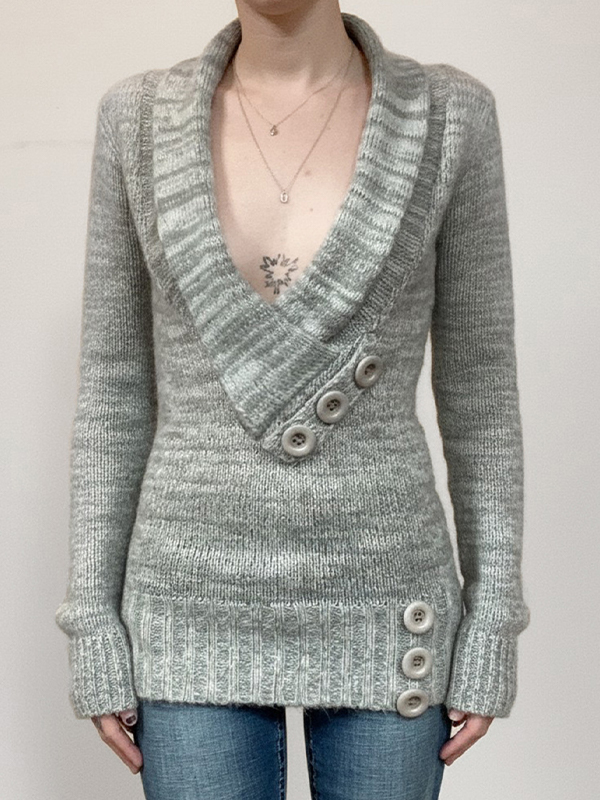 EMMIOL Suéteres vintage con botones en la cintura