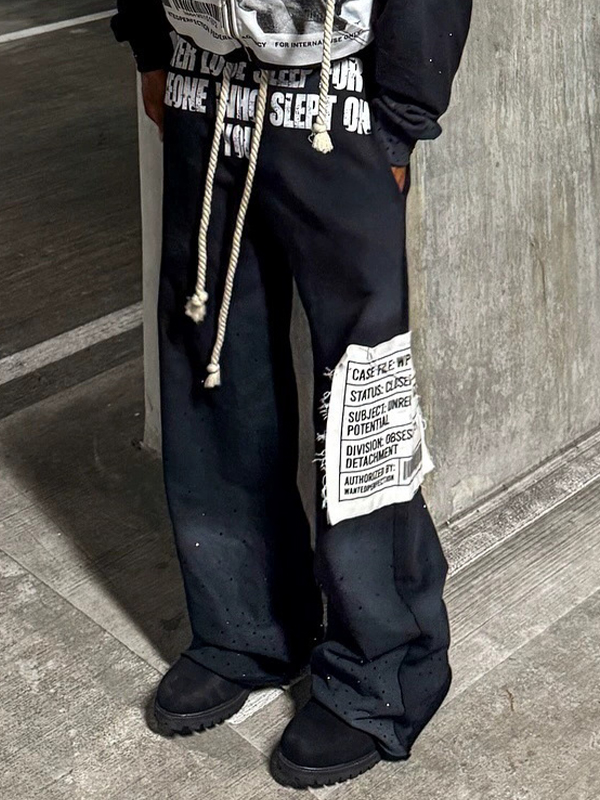 EMMIOL Hip-Hop-Sweatpants mit trendigem Buchstabenprint