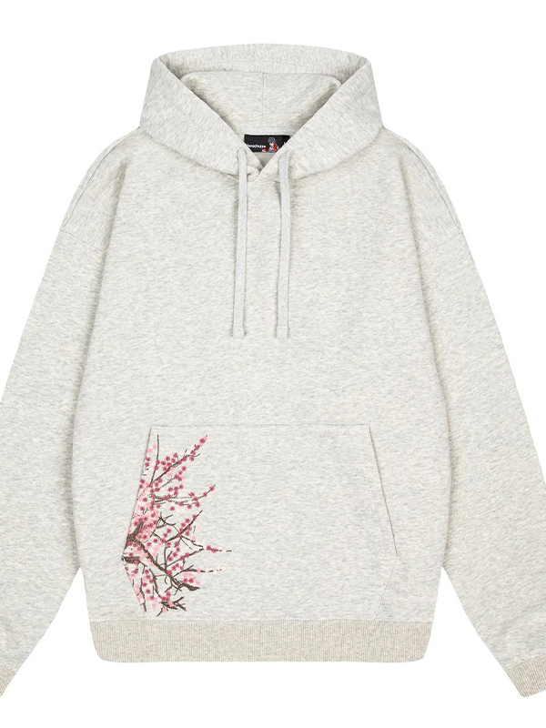 EMMIOL Sudadera con bordado de flor de durazno
