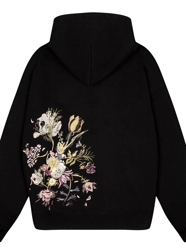 EMMIOL Sudadera con bordado de flor de durazno